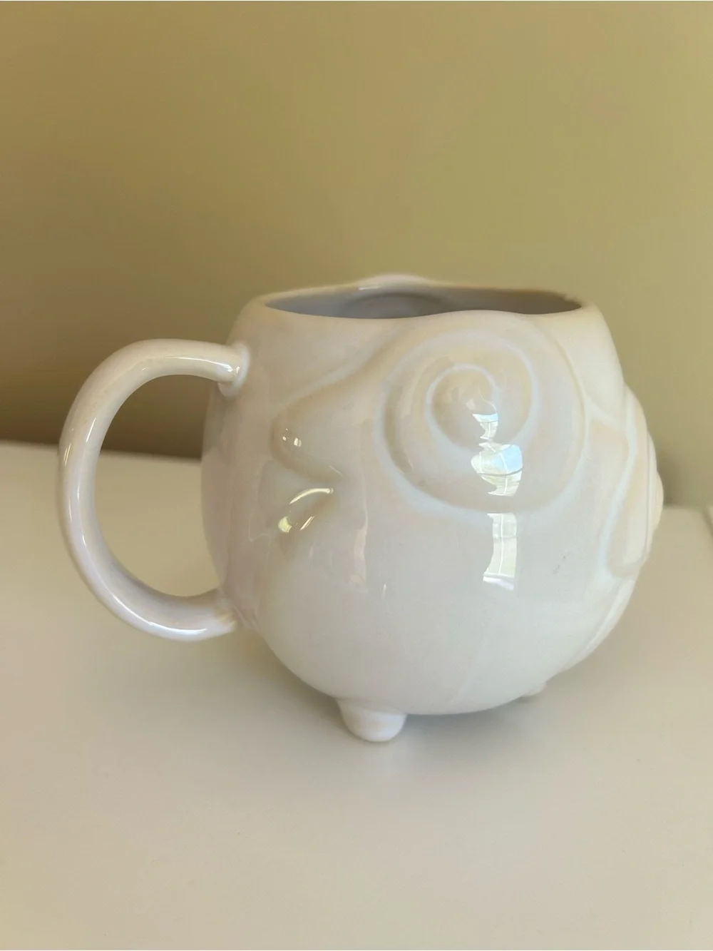 West Elm Farmhouse Figural Animal Lamb Sheep Ram Footed Mug Cup Stoneware